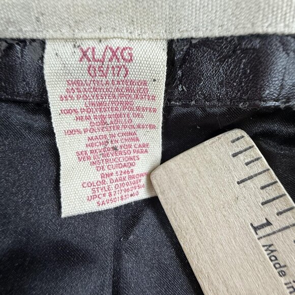 Op Ocean Pacific Faux Fur Vest Womens XL Dark Brown Hooded Bomber Full Zip Y2K - Picture 4 of 12